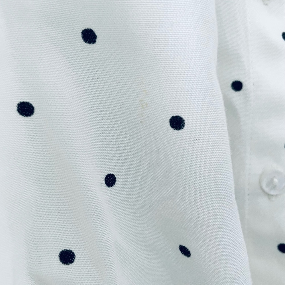 Japna White Sleeveless Tie-Front Top with Black Polka Dots / XS / Used - Picture 4 of 4